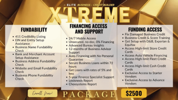 ELITE-BUSINESS CREDIT BUILDER  XTREME PACKAGE  (Best deal!)